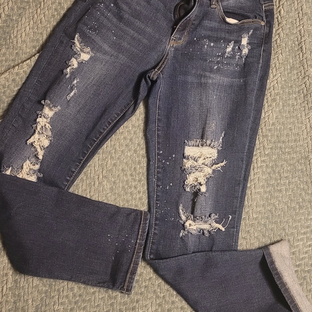 Distressed Blue Jeans
